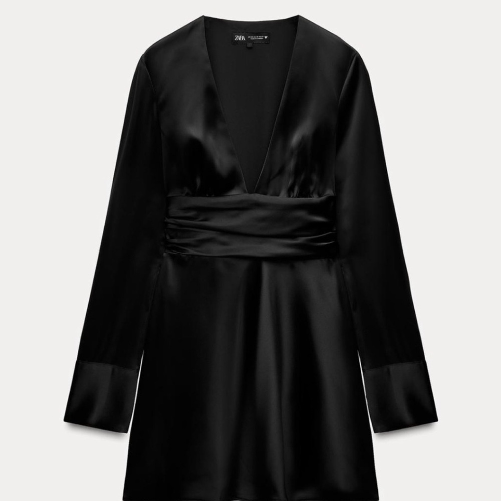ZARA SATIN EFFECT MINI DRESS